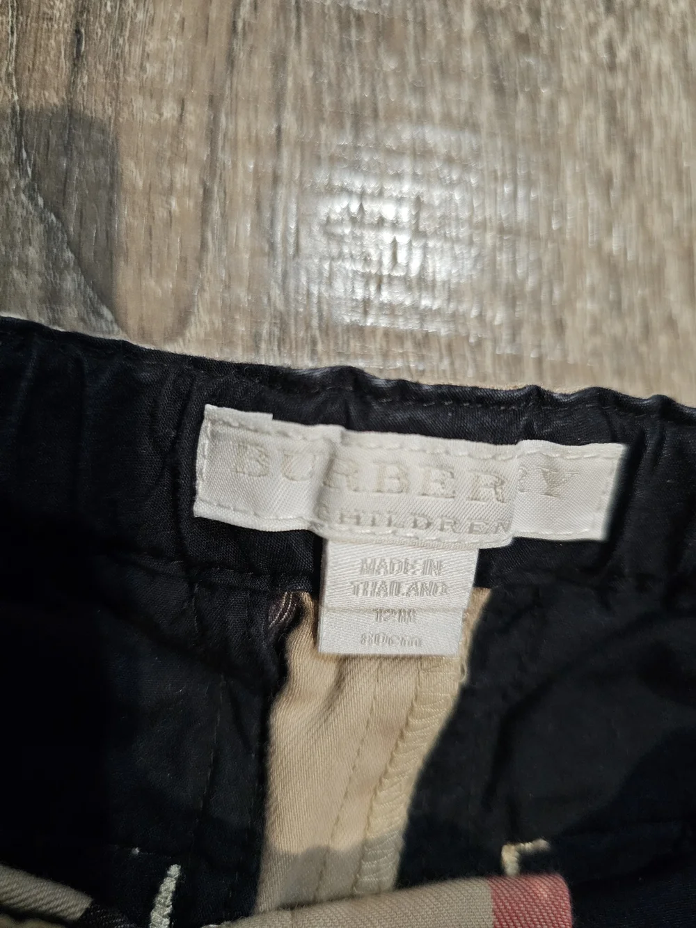Authentic Burberry Shorts Size 12M Beige Plaid Shorts with Red Accent